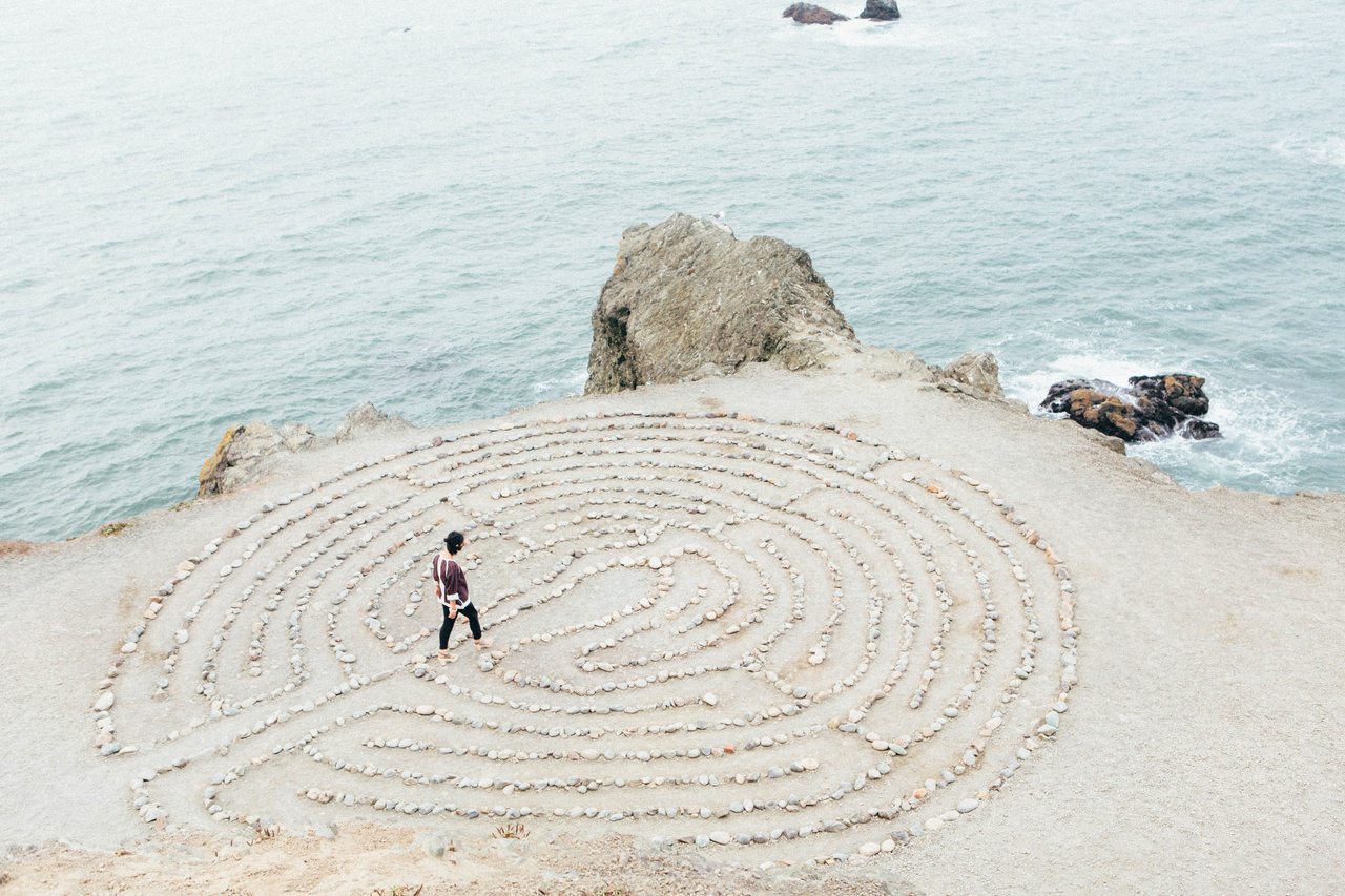 Lost in a maze on the beach